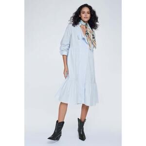 DOROTHEE SCHUMACHER Ruffled Cotton Poplin Shirt Dress Size 6 US 12